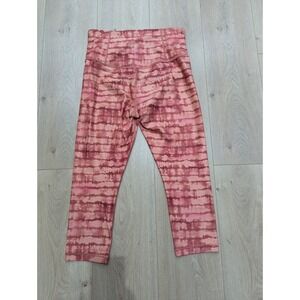 EUC Athleta Elation Printed Capri Tight, Tahiti Island Coral SIZE Medium